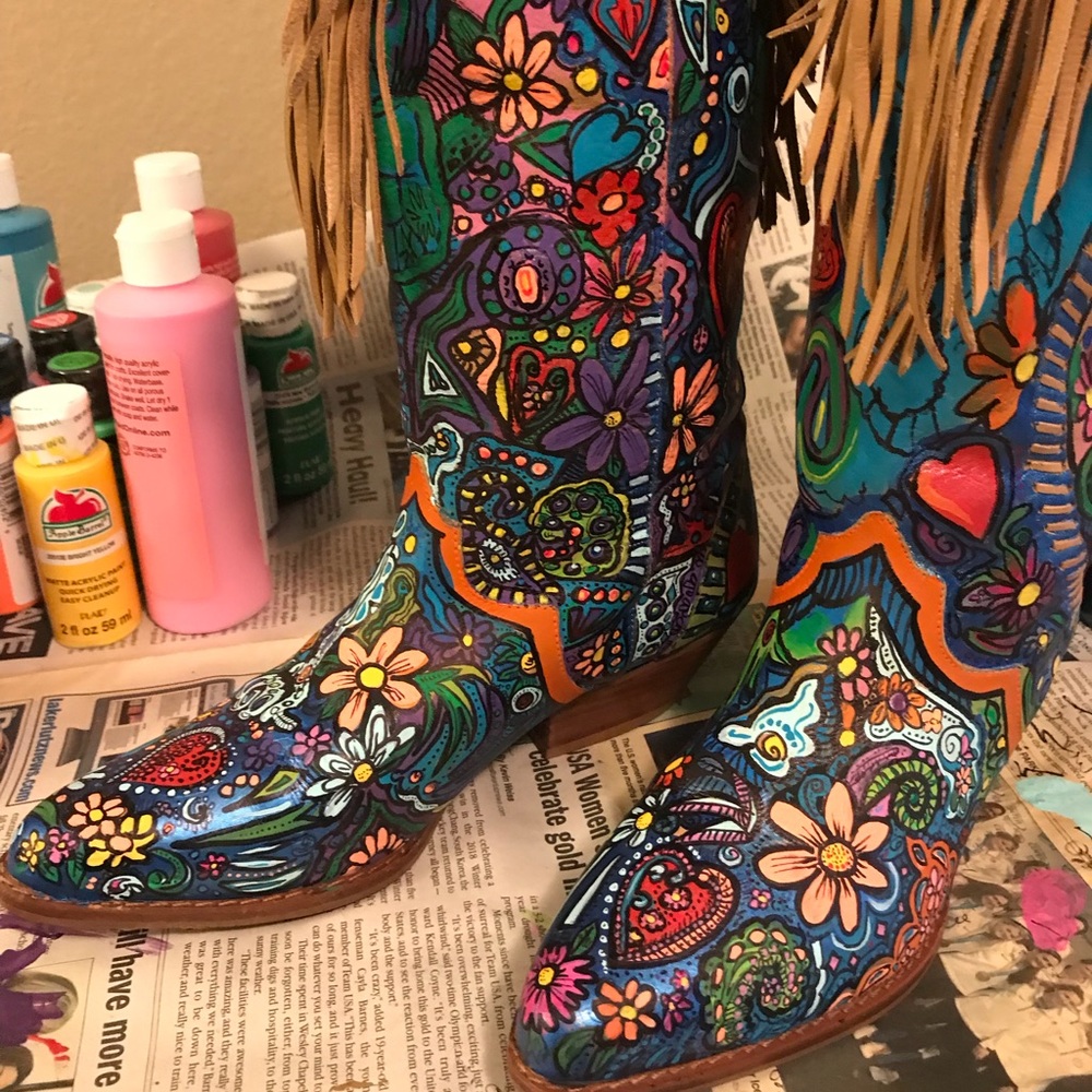 REPURPOSING! TONKA leather fringe boots